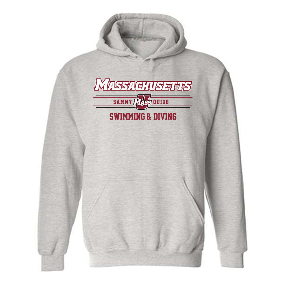 UMass - NCAA Men's Swimming & Diving : Sammy Quigg - Classic Fashion Shersey Hooded Sweatshirt