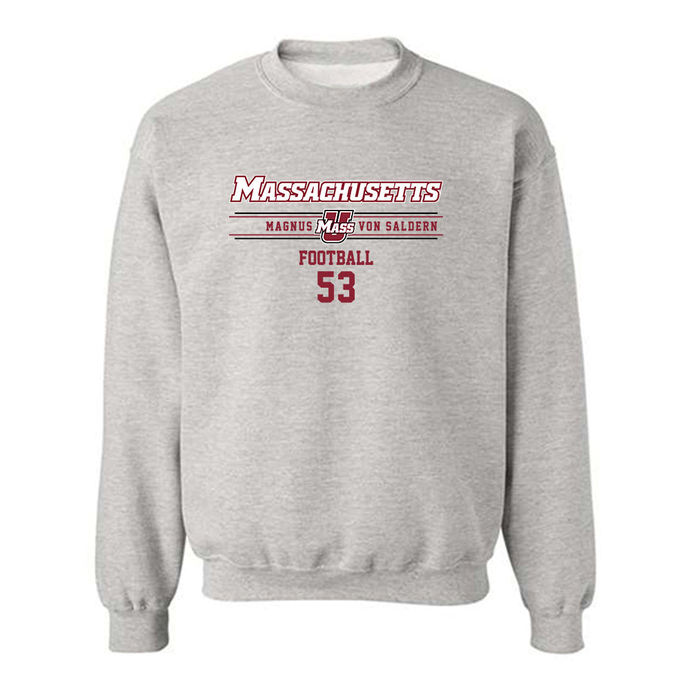 UMass - NCAA Football : Magnus Von Saldern - Classic Fashion Shersey Crewneck Sweatshirt