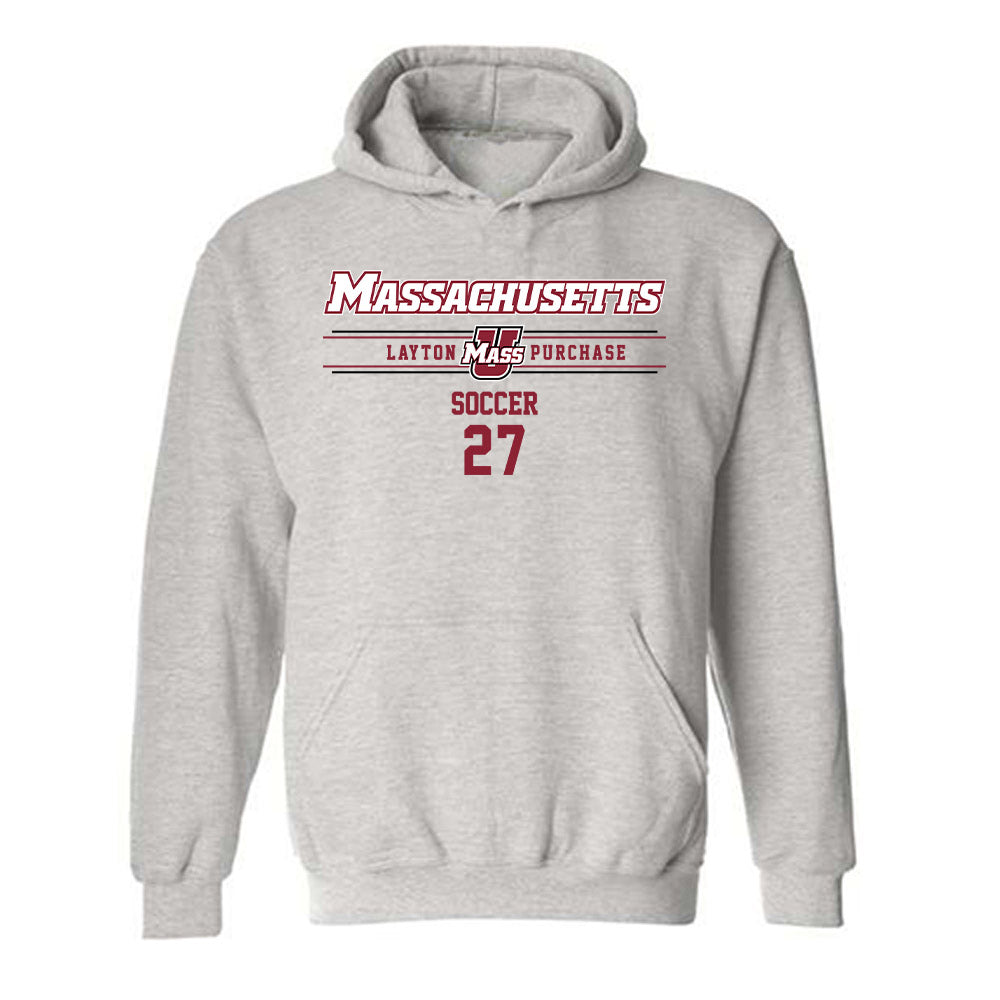 UMass - NCAA Men's Soccer : Layton Purchase - Classic Fashion Shersey Hooded Sweatshirt