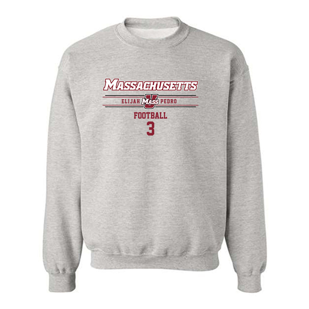 UMass - NCAA Football : Elijah Pedro - Classic Fashion Shersey Crewneck Sweatshirt-0