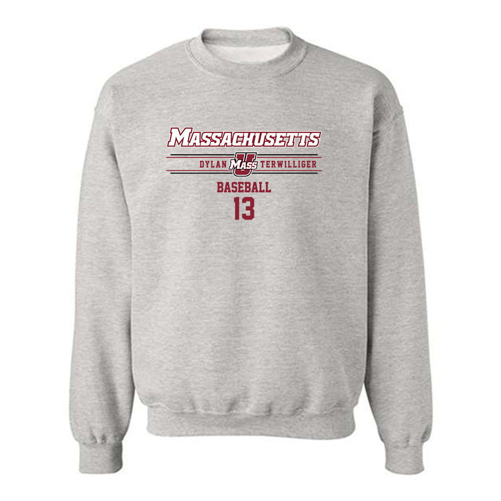 UMass - NCAA Baseball : Dylan Terwilliger - Classic Fashion Shersey Crewneck Sweatshirt-0