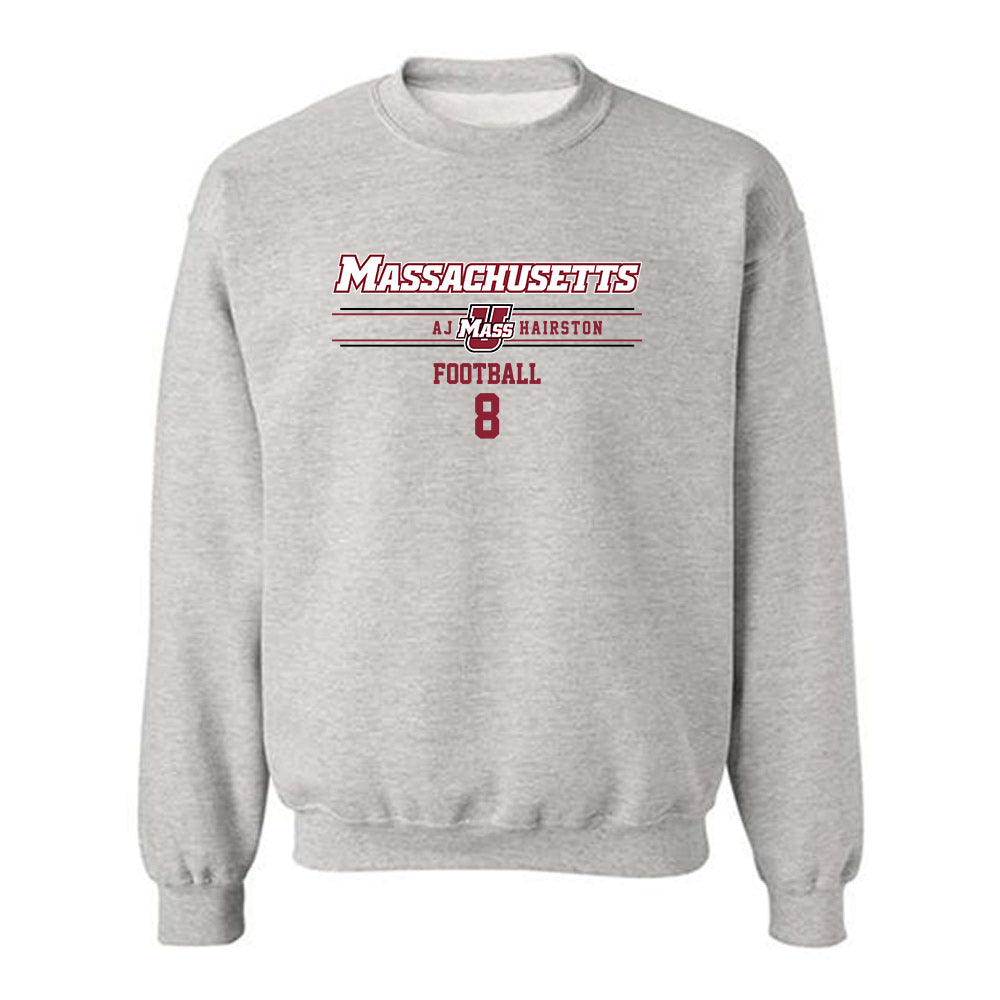 UMass - NCAA Football : AJ Hairston - Classic Fashion Shersey Crewneck Sweatshirt