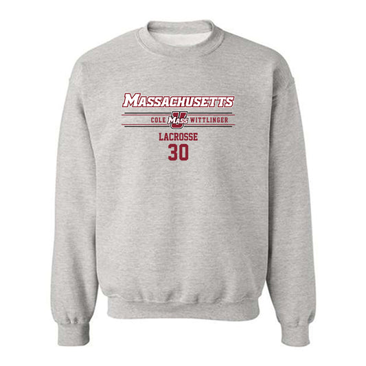 UMass - NCAA Men's Lacrosse : Cole Wittlinger - Classic Fashion Shersey Crewneck Sweatshirt-0