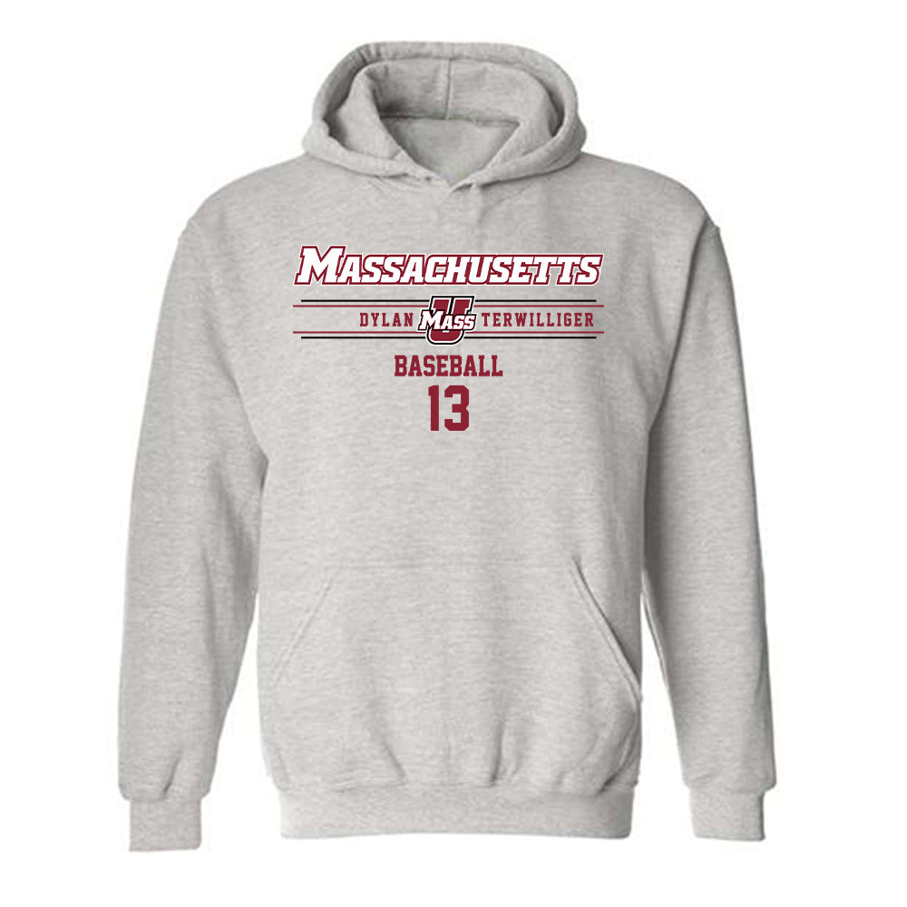 UMass - NCAA Baseball : Dylan Terwilliger - Classic Fashion Shersey Hooded Sweatshirt-0