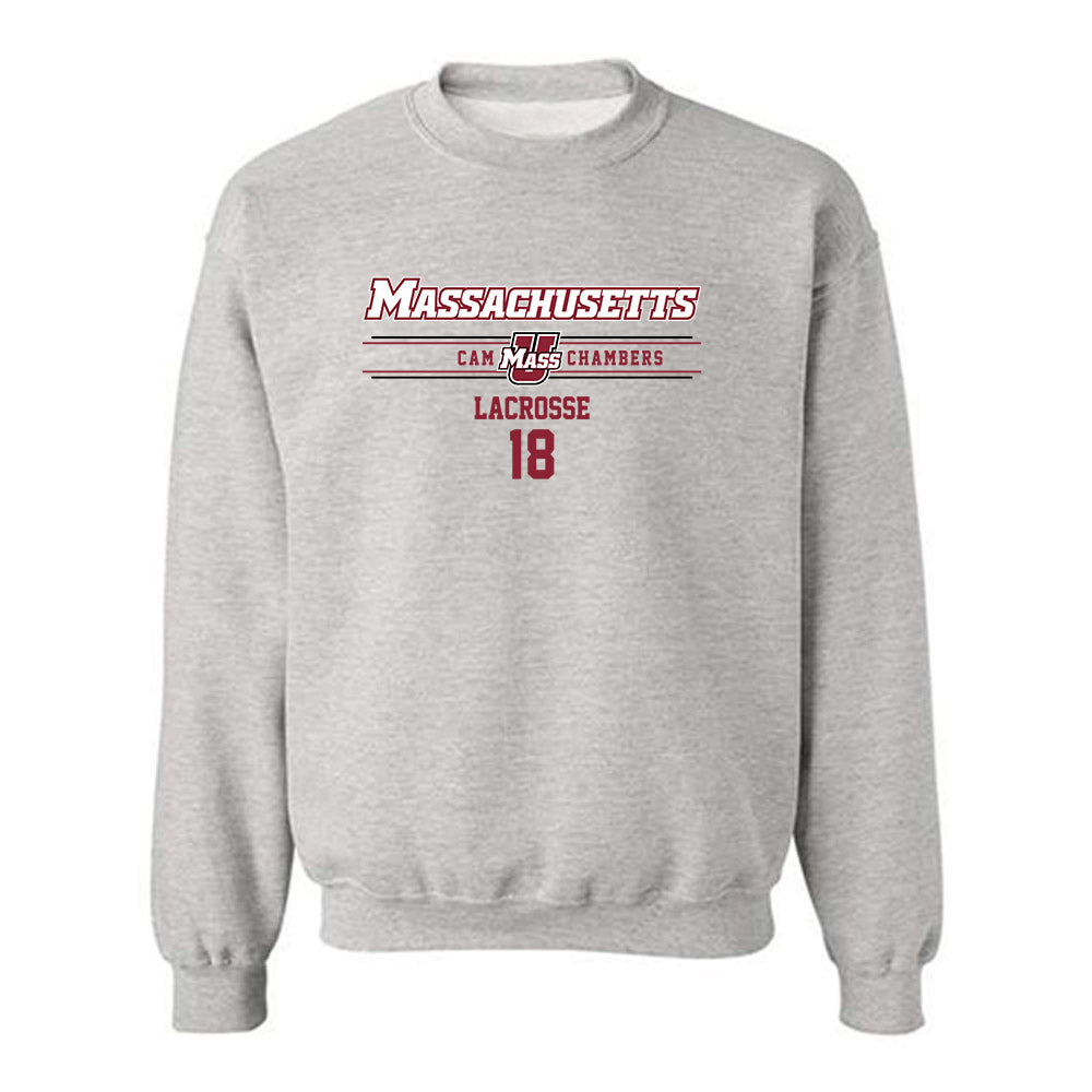 UMass - NCAA Men's Lacrosse : Cam Chambers - Classic Fashion Shersey Crewneck Sweatshirt-0