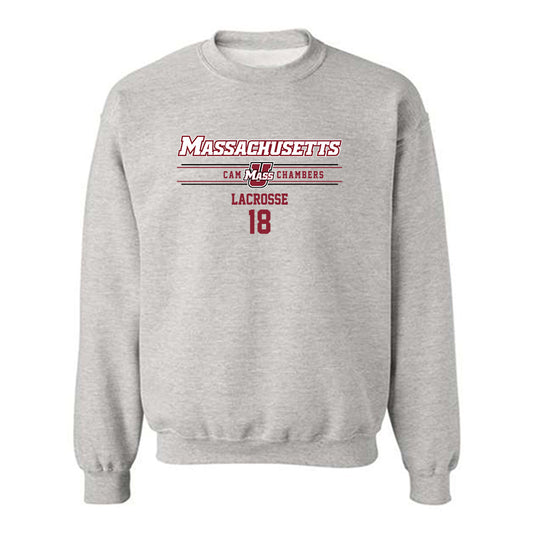 UMass - NCAA Men's Lacrosse : Cam Chambers - Classic Fashion Shersey Crewneck Sweatshirt-0