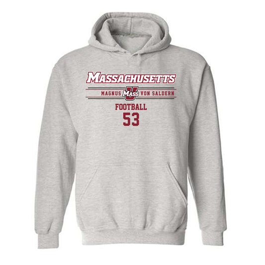 UMass - NCAA Football : Magnus Von Saldern - Classic Fashion Shersey Hooded Sweatshirt