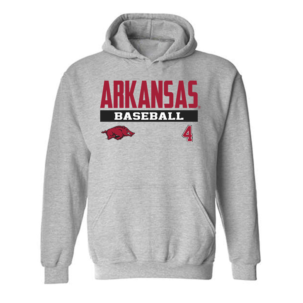 Arkansas - NCAA Baseball : Justin Thomas jr - Classic Fashion Shersey Hooded Sweatshirt-0