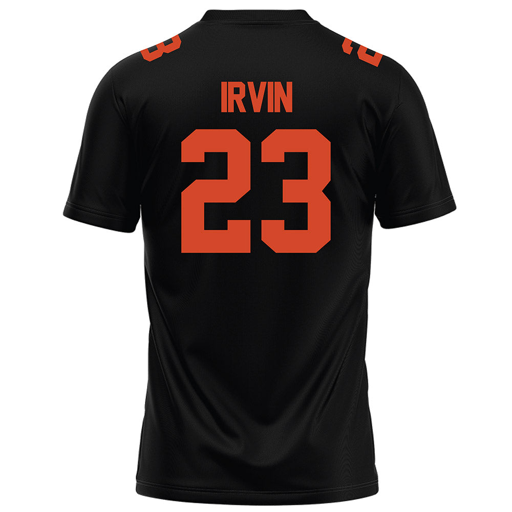 Campbell - NCAA Football : Isaiah Irvin - Black Football Jersey-1