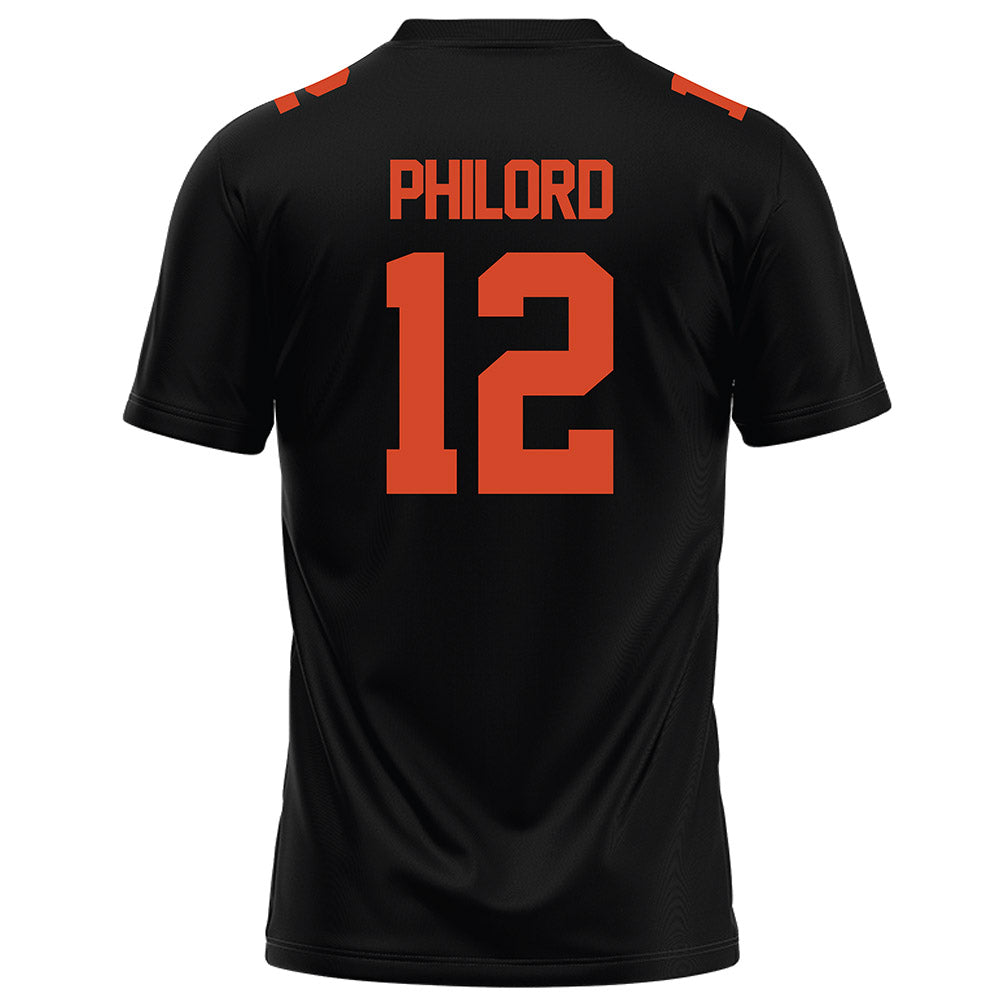 Campbell - NCAA Football : Donavan Philord - Black Football Jersey-1