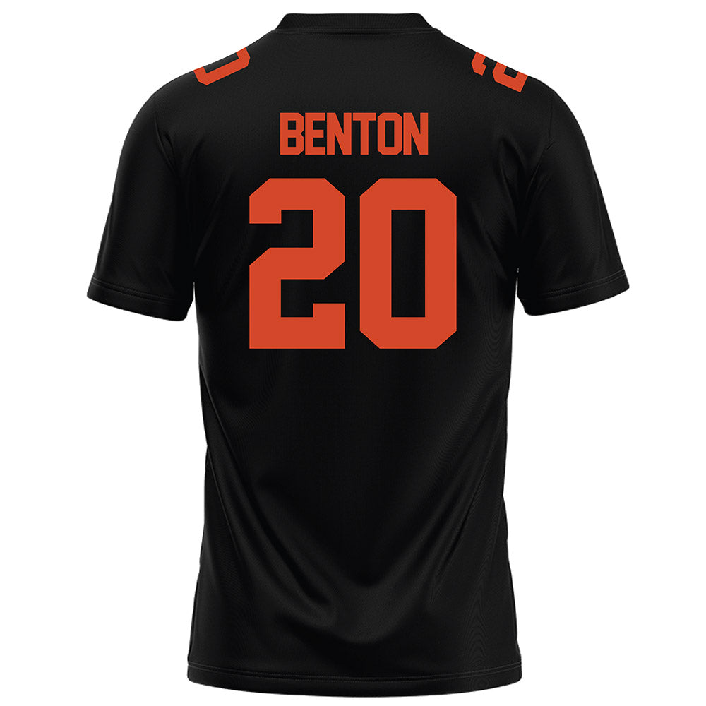 Campbell - NCAA Football : AJ Benton - Black Football Jersey-1