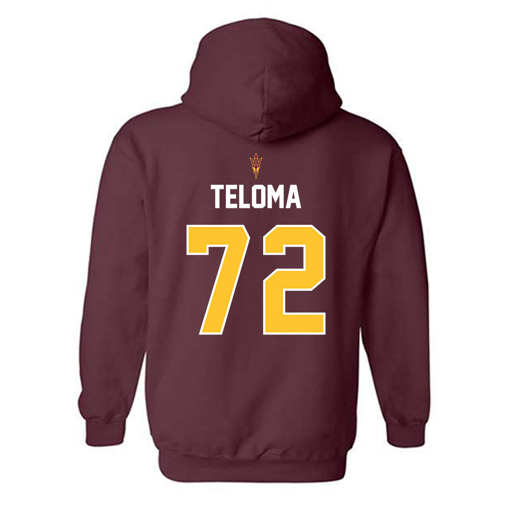 Arizona State - NCAA Football : Doughless Teloma - Replica Shersey Hooded Sweatshirt-1