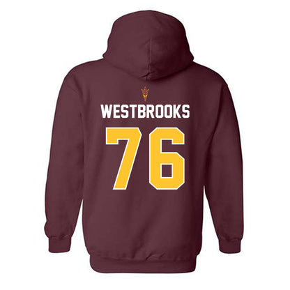 Arizona State - NCAA Football : Champ Westbrooks - Replica Shersey Hooded Sweatshirt-1