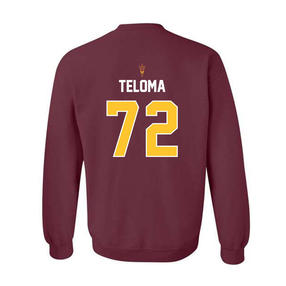 Arizona State - NCAA Football : Doughless Teloma - Replica Shersey Crewneck Sweatshirt-1