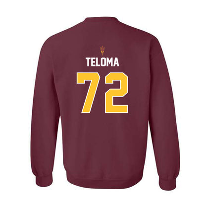 Arizona State - NCAA Football : Doughless Teloma - Replica Shersey Crewneck Sweatshirt-1