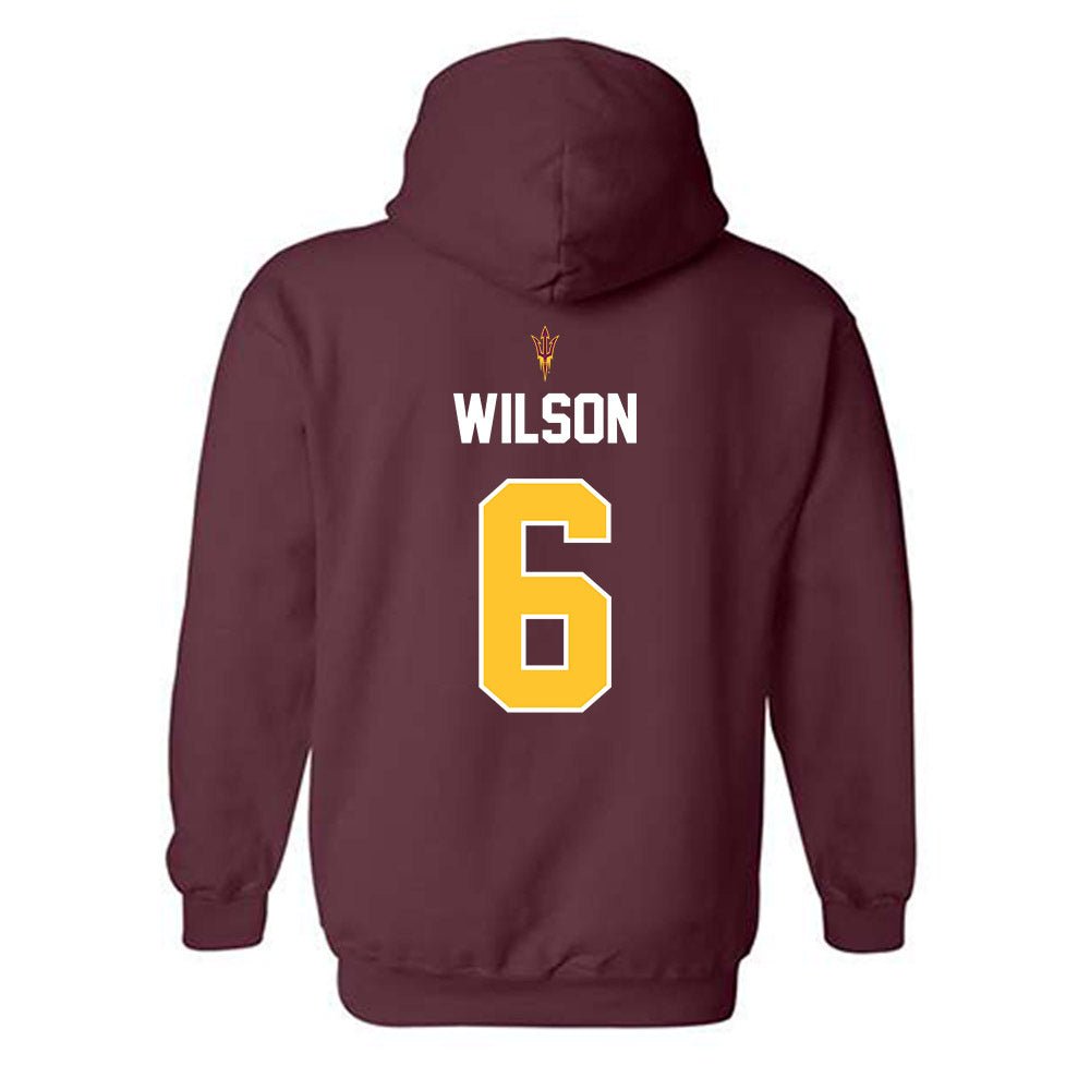 Arizona State - NCAA Football : Adrian Wilson - Replica Shersey Hooded Sweatshirt-1
