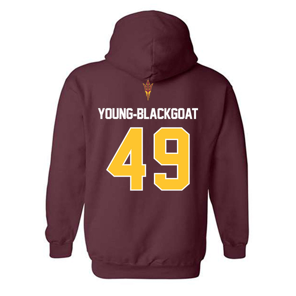Arizona State - NCAA Football : Prayer Young-Blackgoat - Replica Shersey Hooded Sweatshirt-1