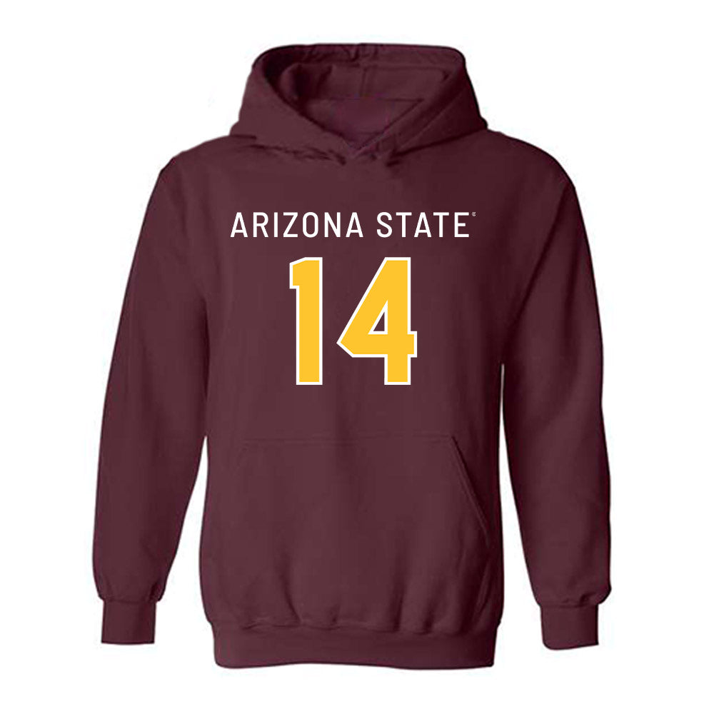 Arizona State - NCAA Football : Xavier Skowron - Replica Shersey Hooded Sweatshirt-0