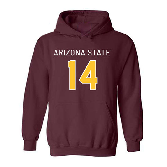 Arizona State - NCAA Football : Xavier Skowron - Replica Shersey Hooded Sweatshirt-0