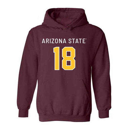 Arizona State - NCAA Football : Jalen Moss - Replica Shersey Hooded Sweatshirt-0