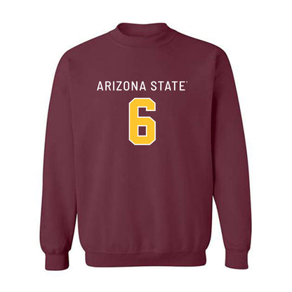 Arizona State - NCAA Football : Jeff Sims - Replica Shersey Crewneck Sweatshirt-0