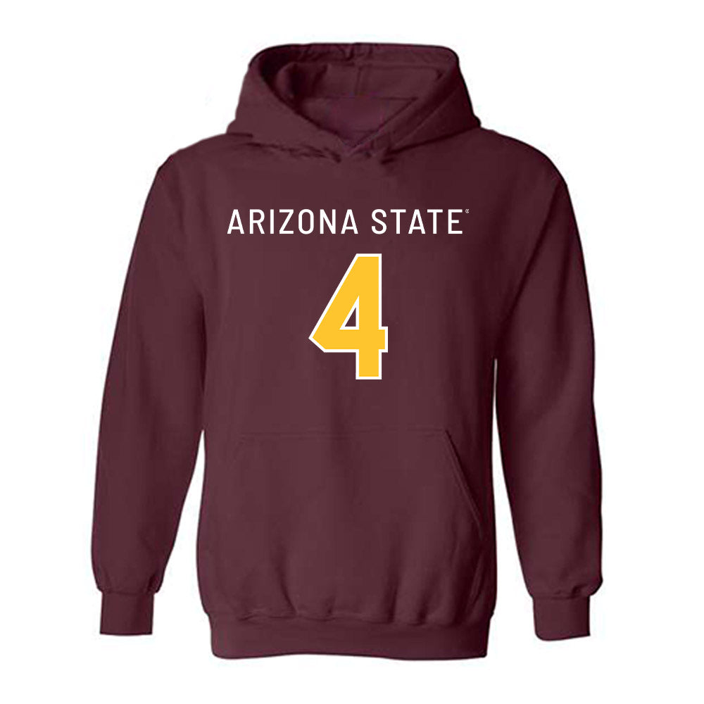 Arizona State - NCAA Football : Myles Rowser - Replica Shersey Hooded Sweatshirt-0