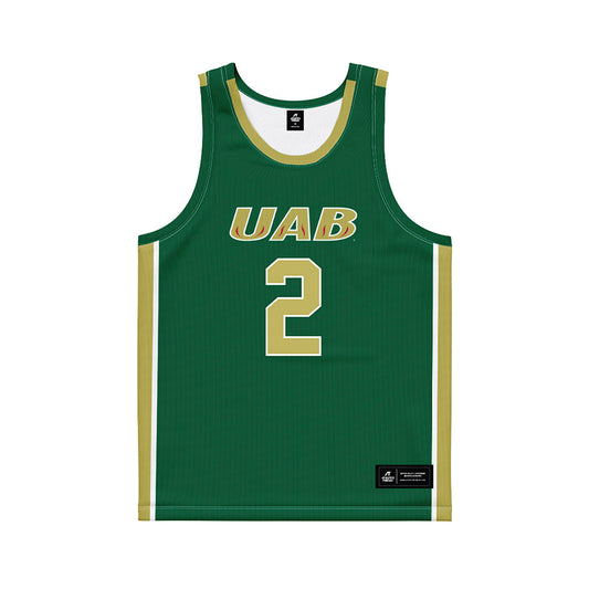 UAB - NCAA Men's Basketball : Kyeron Lindsay-Martin - Green Basketball Jersey-0