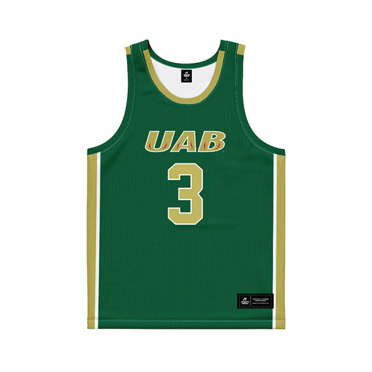 UAB - NCAA Men's Basketball : Joao Das Chagas - Green Basketball Jersey-0