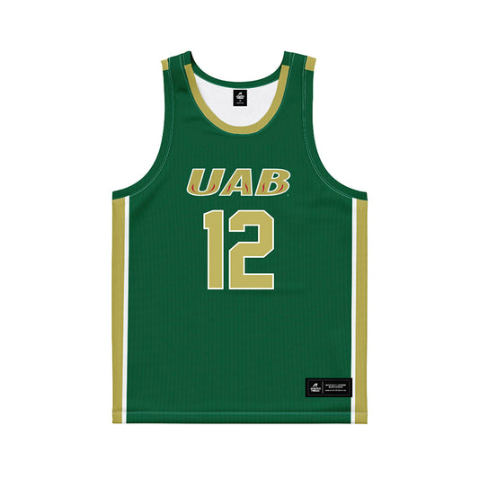 UAB - NCAA Men's Basketball : Jacob Meyer - Green Basketball Jersey-0