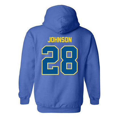 Delaware - NCAA Men's Soccer : Mikey Johnson - Classic Fashion Shersey Hooded Sweatshirt-1