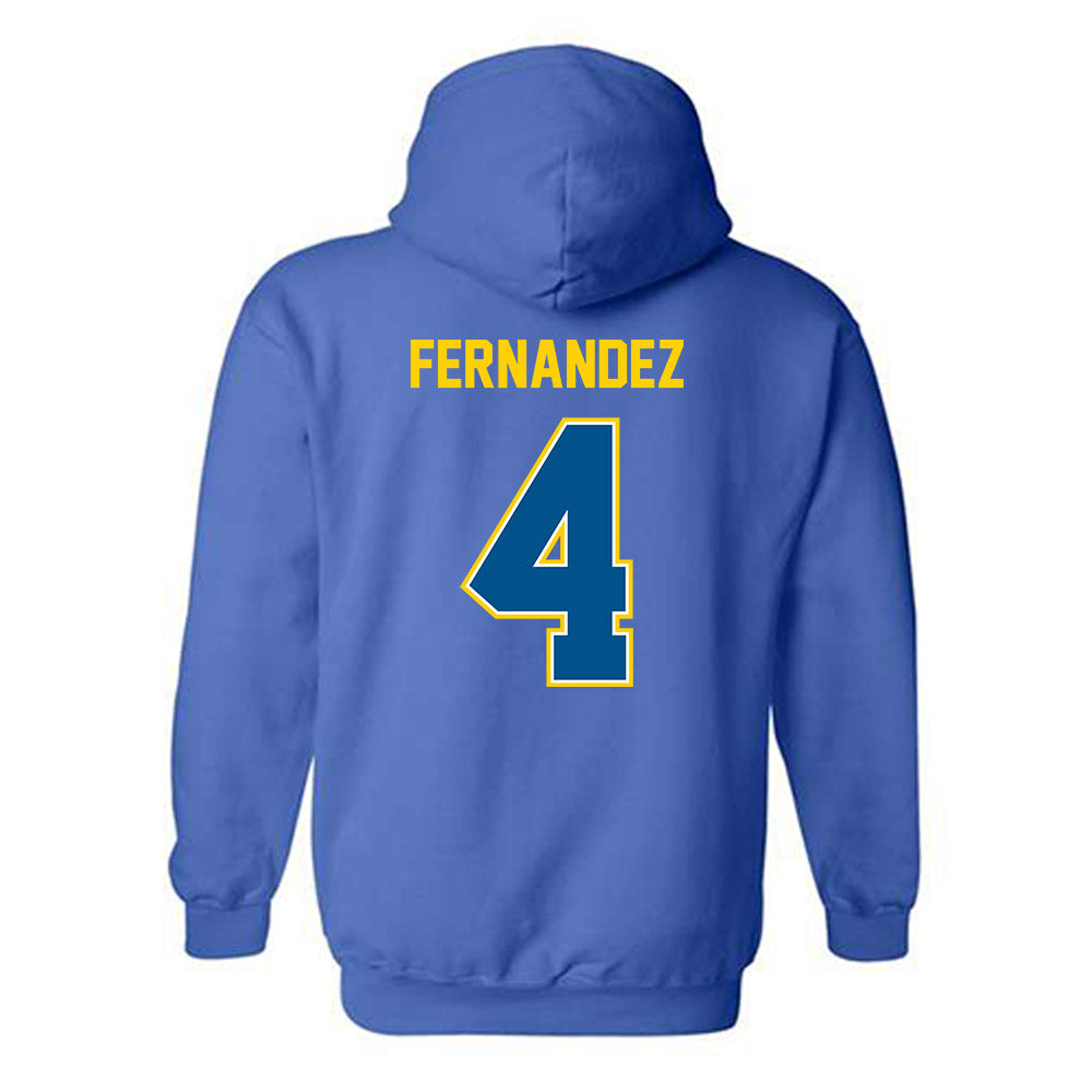 Delaware - NCAA Men's Basketball : Justyn Fernandez - Classic Fashion Shersey Hooded Sweatshirt-1