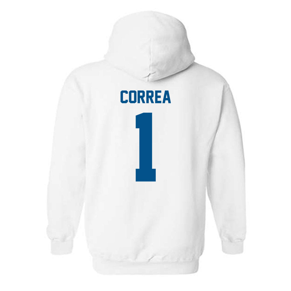 Delaware - NCAA Women's Basketball : Kailah Correa - Classic Fashion Shersey Hooded Sweatshirt-1