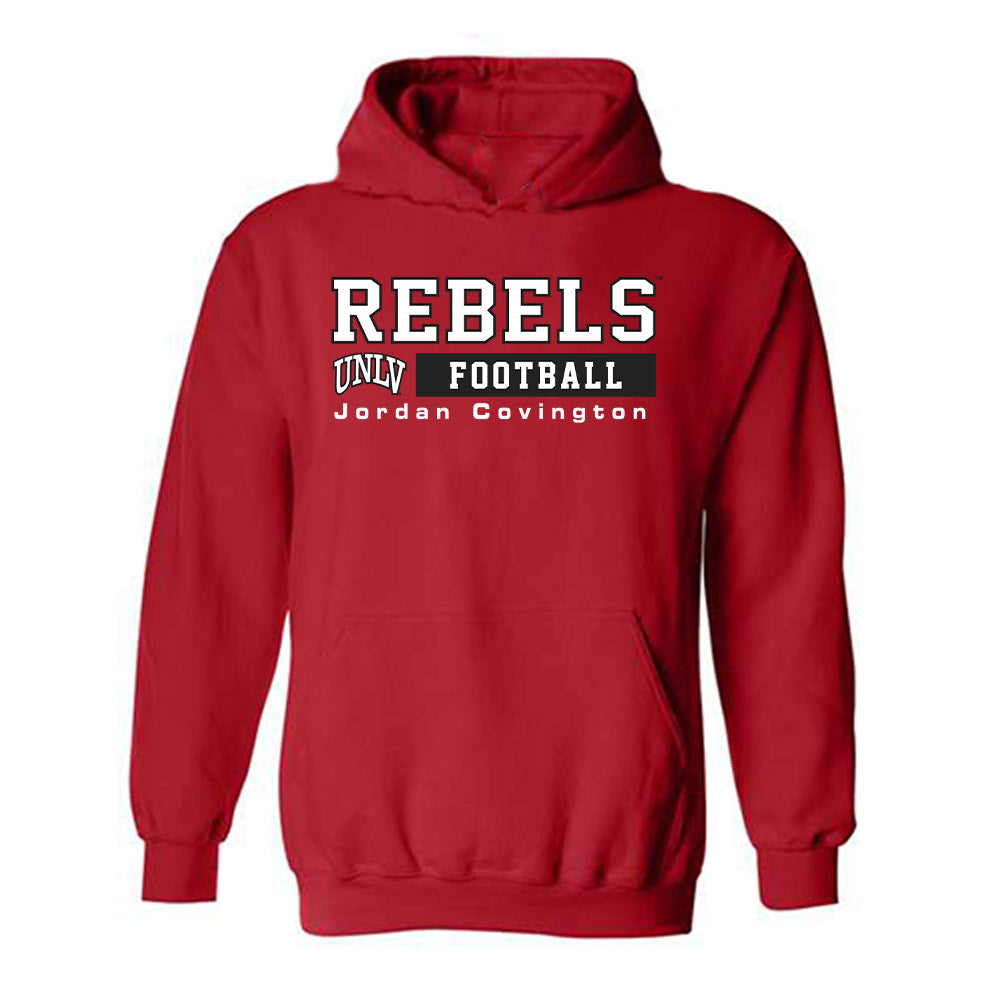 UNLV - NCAA Football : Jordan Covington - Classic Fashion Shersey Hooded Sweatshirt-0