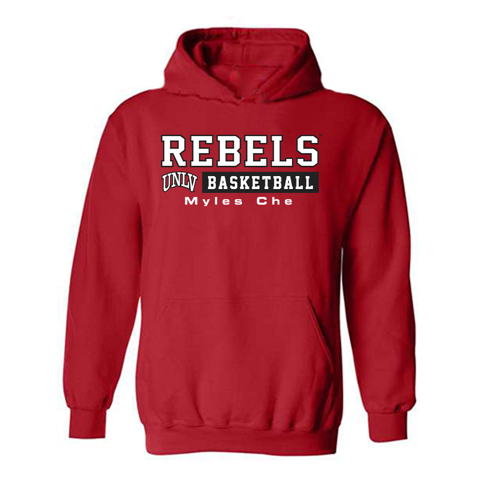 UNLV - NCAA Men's Basketball : Myles Che - Classic Fashion Shersey Hooded Sweatshirt-0