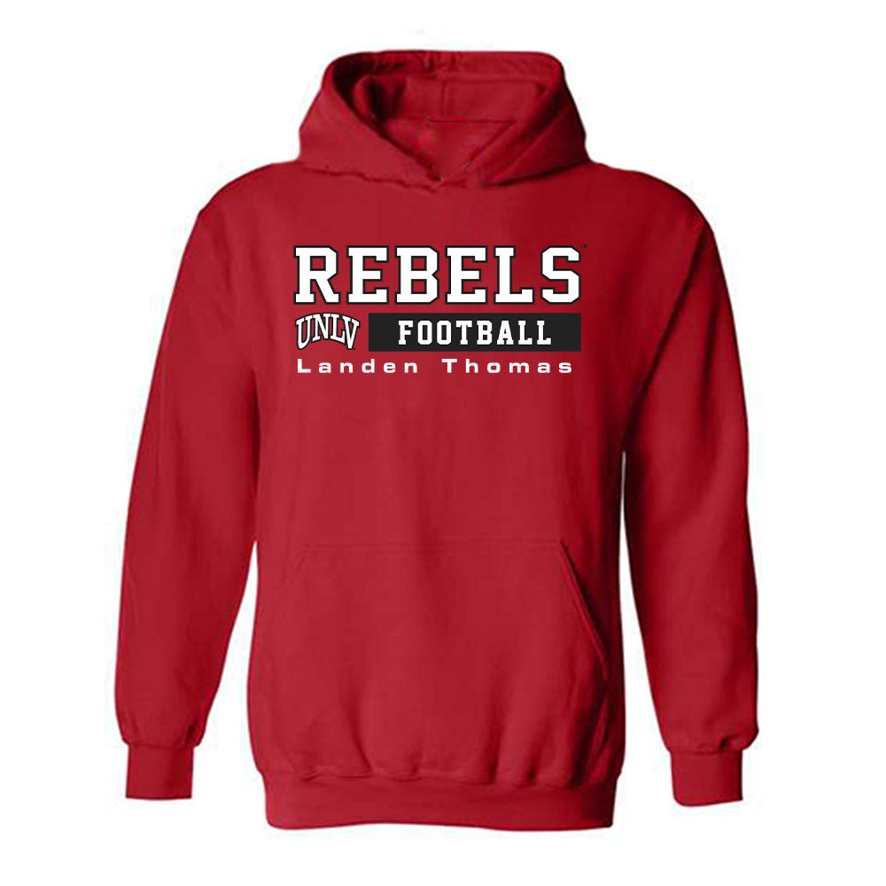 UNLV - NCAA Football : Landen Thomas - Classic Fashion Shersey Hooded Sweatshirt-0