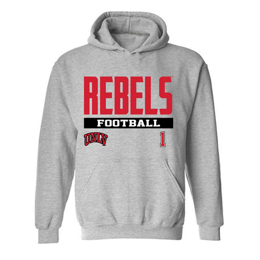 UNLV - NCAA Football : Alex Orji - Classic Fashion Shersey Hooded Sweatshirt-0