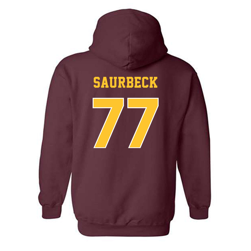 Central Michigan - NCAA Football : Jacob Saurbeck - Classic Fashion Shersey Hooded Sweatshirt-1