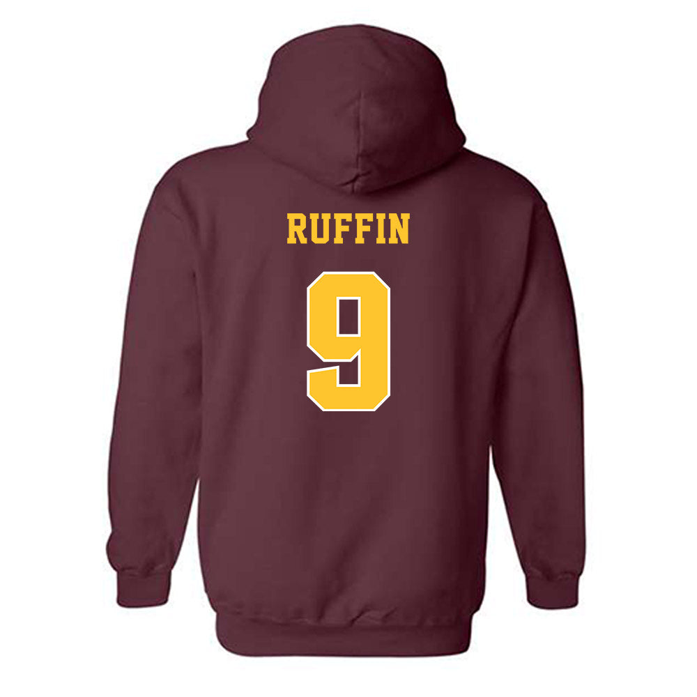 Central Michigan - NCAA Football : Justin Ruffin - Classic Fashion Shersey Hooded Sweatshirt-1