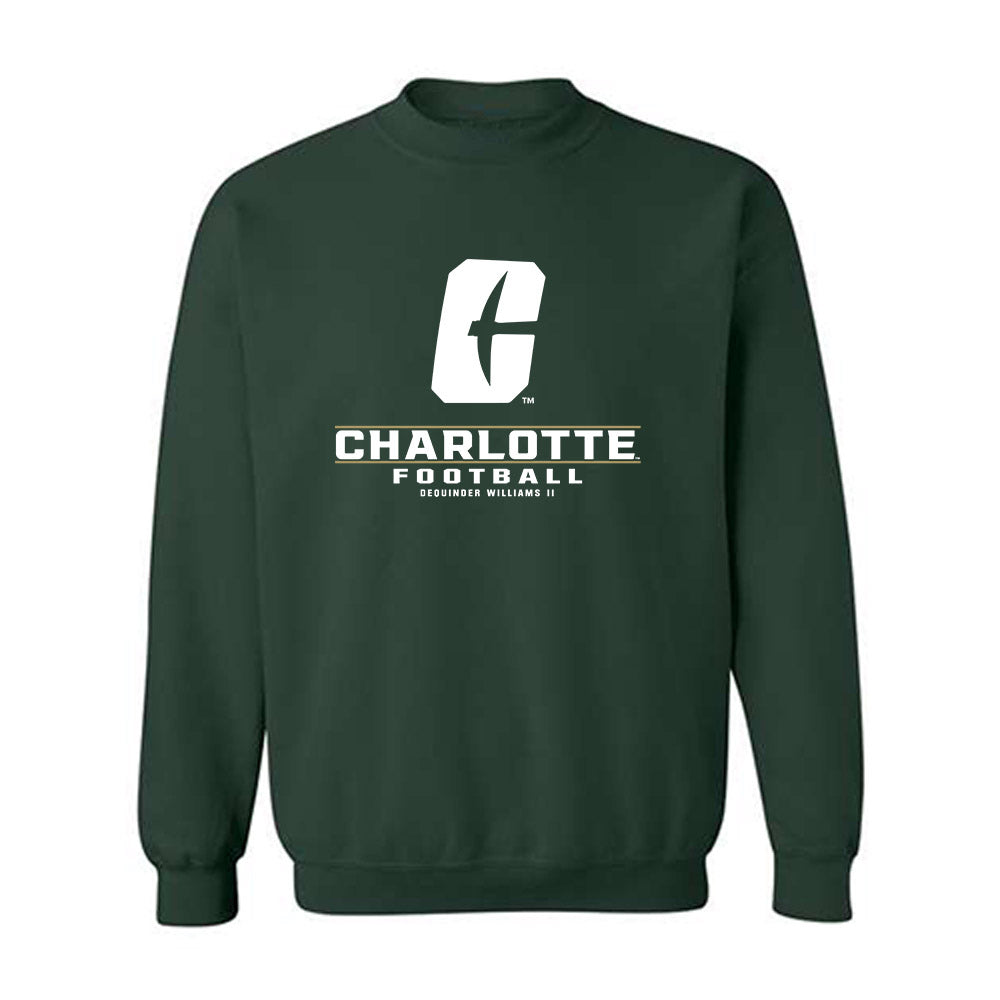 UNC Charlotte - NCAA Football : DeQuinder Williams II - Classic Fashion Shersey Crewneck Sweatshirt