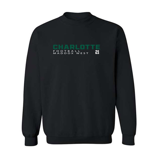 UNC Charlotte - NCAA Football : Maddox West - Classic Fashion Shersey Crewneck Sweatshirt-0