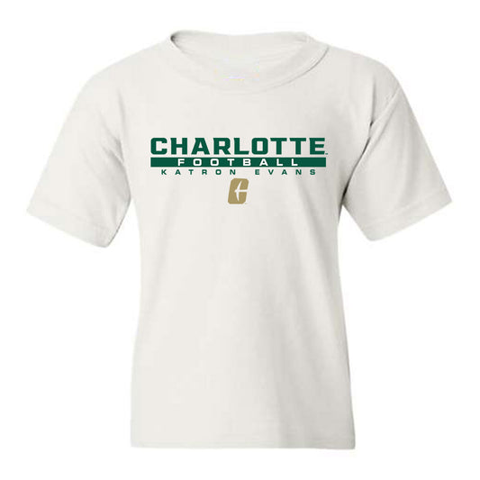 UNC Charlotte - NCAA Football : KaTron Evans - Youth T-Shirt Classic Fashion Shersey