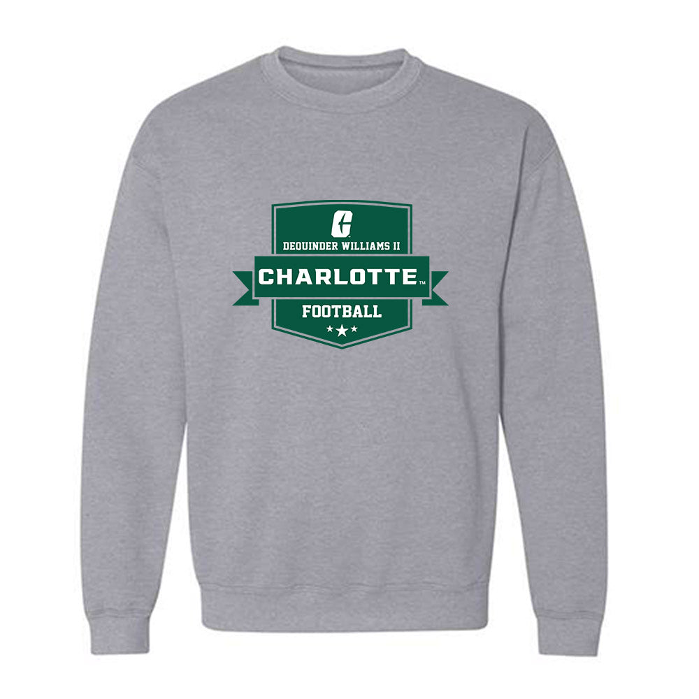 UNC Charlotte - NCAA Football : DeQuinder Williams II - Classic Fashion Shersey Crewneck Sweatshirt