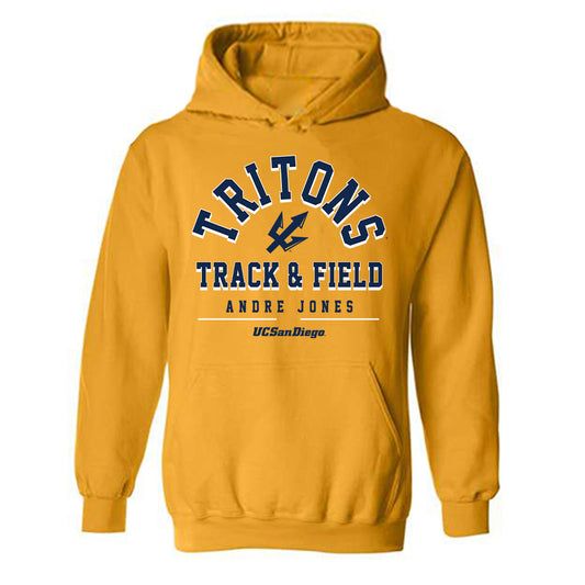UCSD - NCAA Men's Track & Field : Andre Jones - Classic Fashion Shersey Hooded Sweatshirt-0