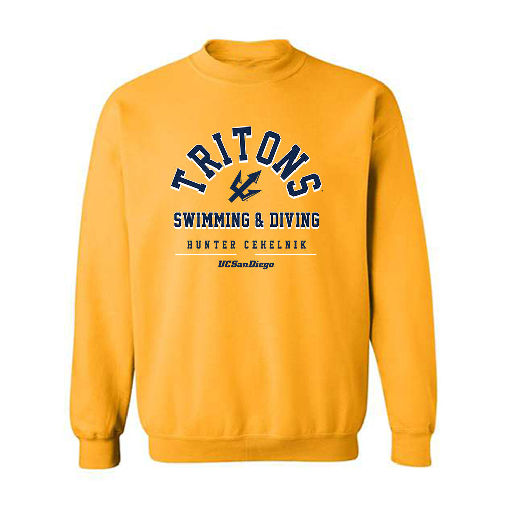 UCSD - NCAA Men's Swimming & Diving : Hunter Cehelnik - Classic Fashion Shersey Crewneck Sweatshirt