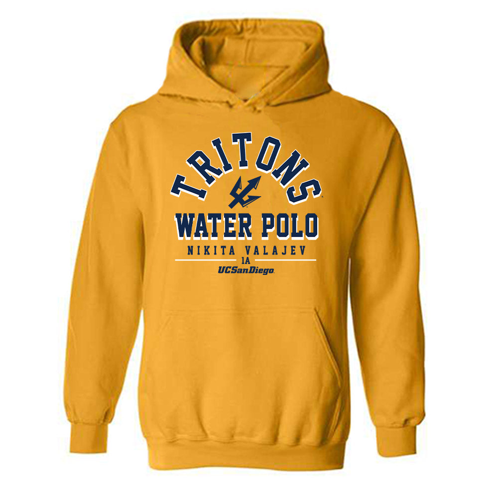 UCSD - NCAA Men's Water Polo : Nikita Valajev - Classic Fashion Shersey Hooded Sweatshirt-0