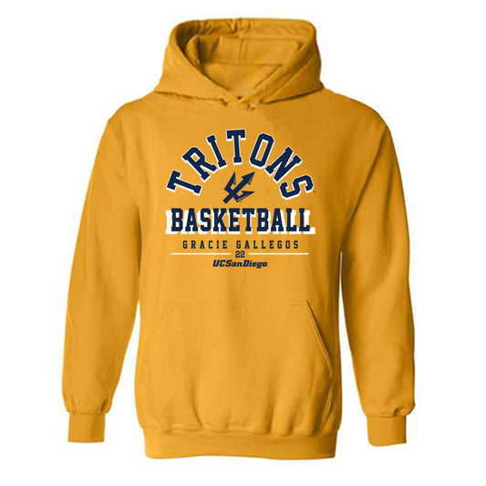 UCSD - NCAA Women's Basketball : Gracie Gallegos - Classic Fashion Shersey Hooded Sweatshirt-0