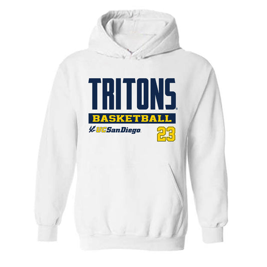 UCSD - NCAA Men's Basketball : Trap Johnson - Classic Fashion Shersey Hooded Sweatshirt-0