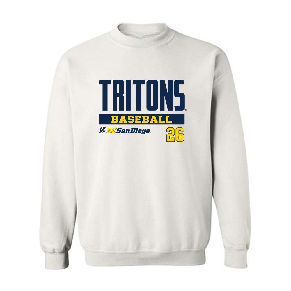 UCSD - NCAA Baseball : Nathan Ries - Classic Fashion Shersey Crewneck Sweatshirt-0