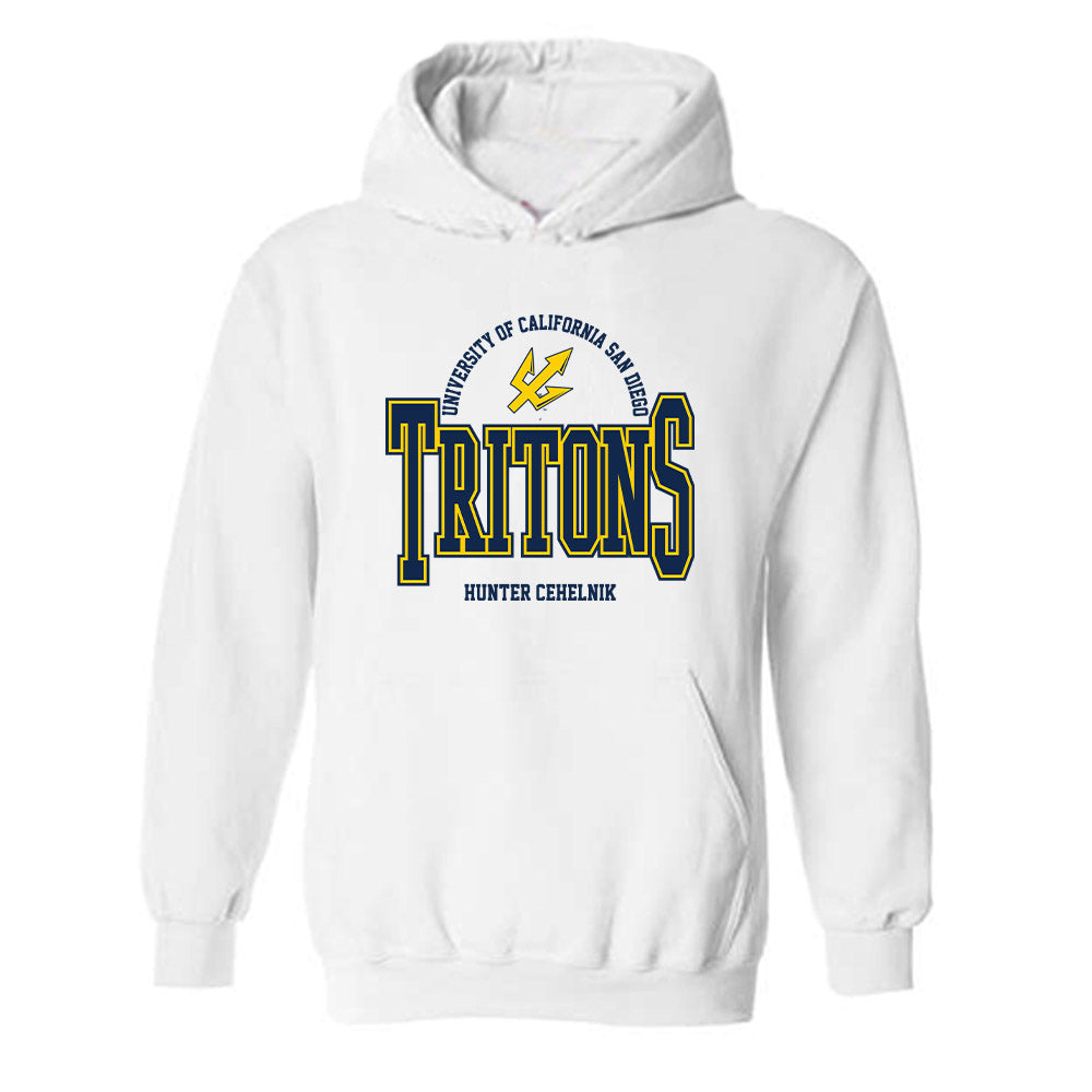 UCSD - NCAA Men's Swimming & Diving : Hunter Cehelnik - Classic Fashion Shersey Hooded Sweatshirt