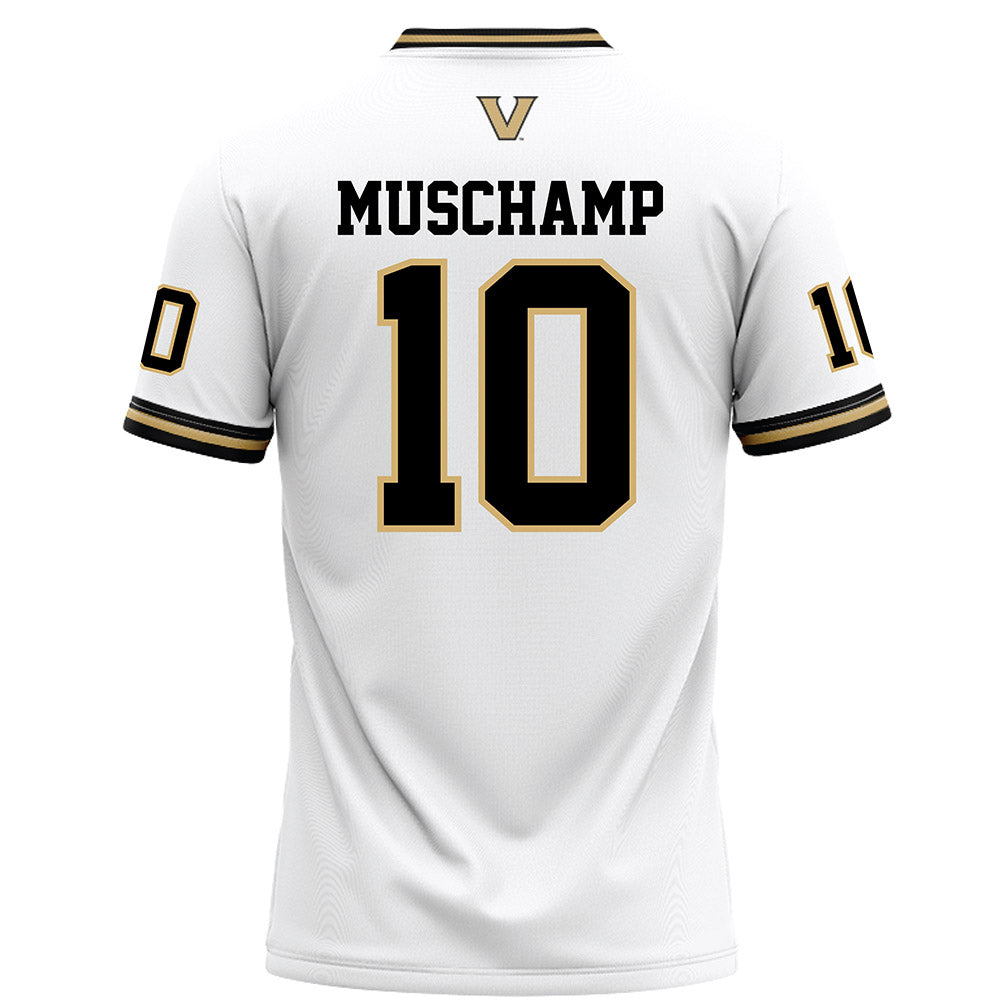 Vanderbilt - NCAA Football : Whit Muschamp - White Football Jersey-1